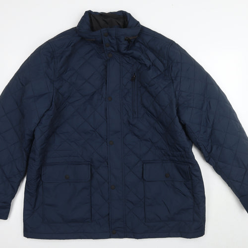 Marks and Spencer Men's Blue Quilted Jacket 2XL Casual Winter