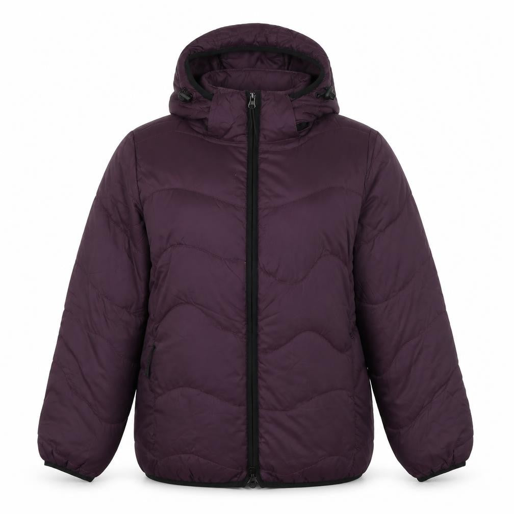 Front view of Marks & Spencer Women's Purple Puffer Jacket, size 8