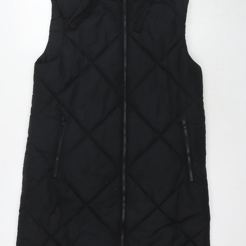 Marks and Spencer Women's Black Puffer Coat - Size 12