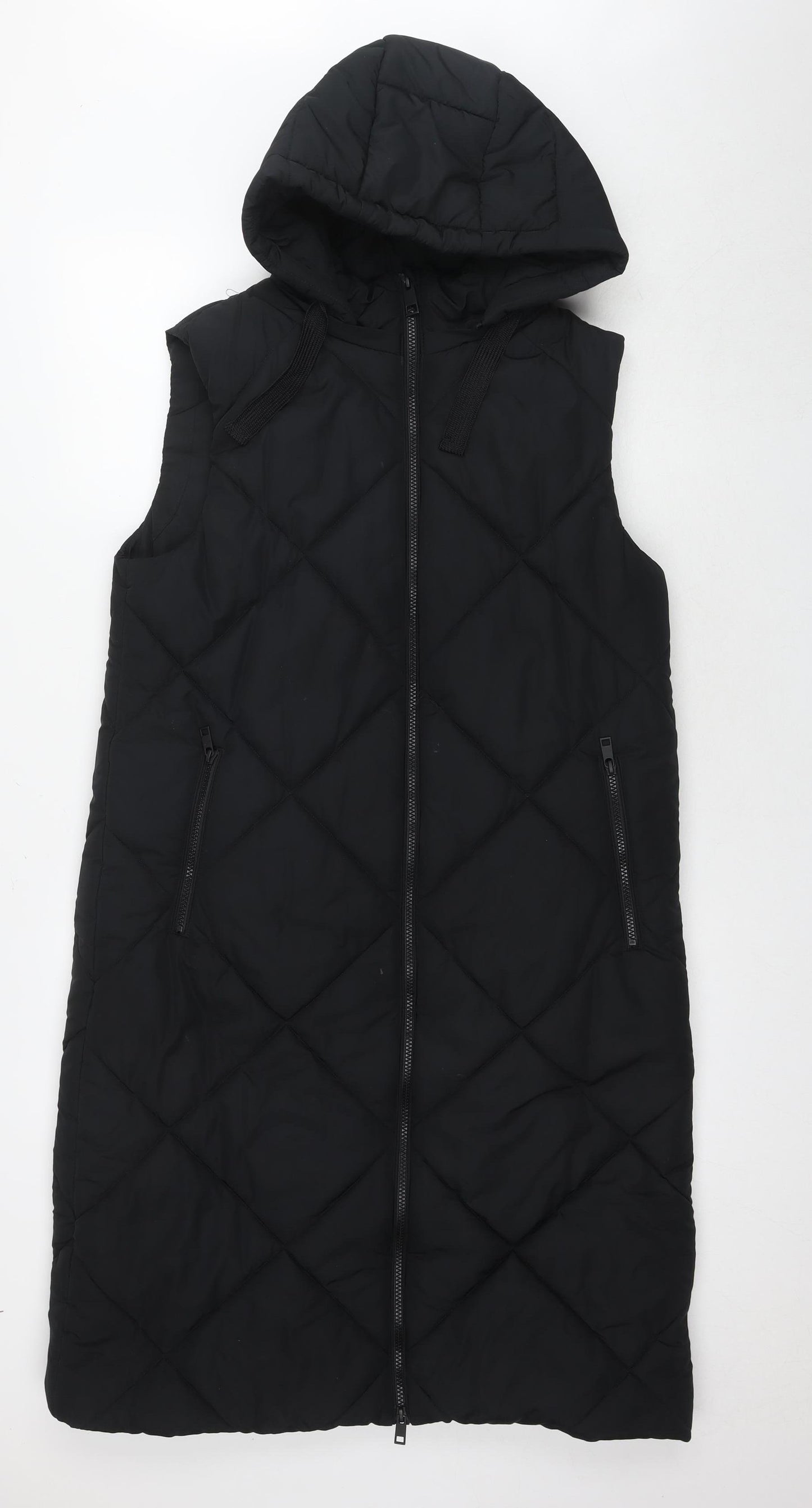 Marks and Spencer Women's Black Puffer Coat - Size 12