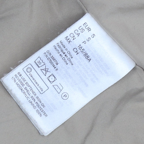 H&M Women's Beige Fleece Jacket, Size S, Casual Style