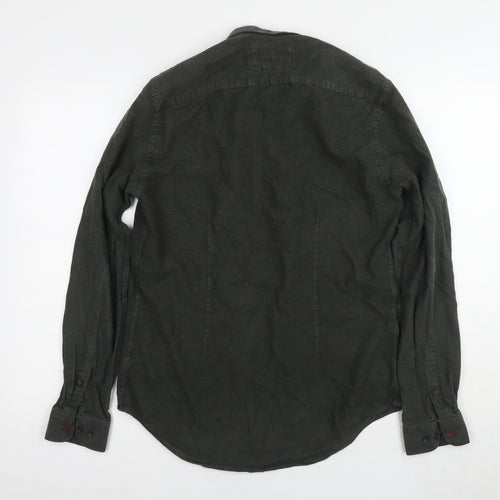 Zara Man Green Slim Fit Shirt M Long Sleeve