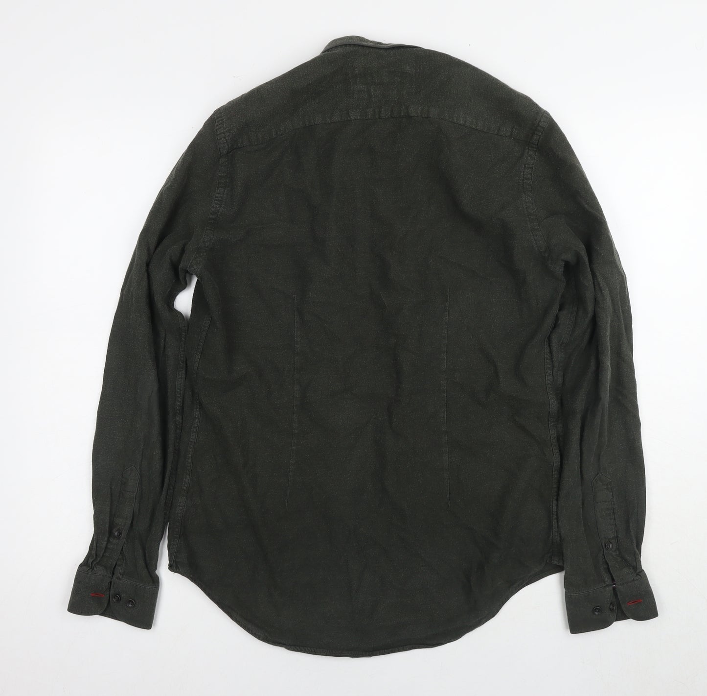 Zara Man Green Slim Fit Shirt M Long Sleeve