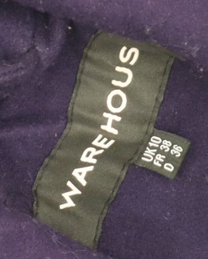 Warehouse Women's Purple Double-Breasted Coat UK 10