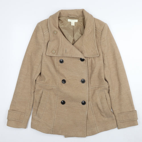 H&M Women's Beige Pea Coat Size 12 - Classic & Versatile