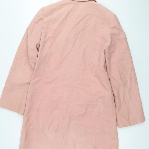 Marks and Spencer Women's Pink Cotton Coat - Size 10