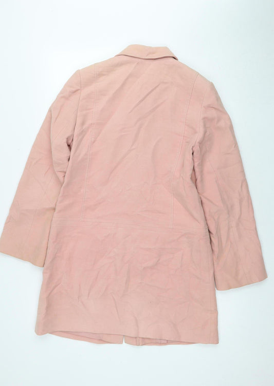 Marks and Spencer Women's Pink Cotton Coat - Size 10