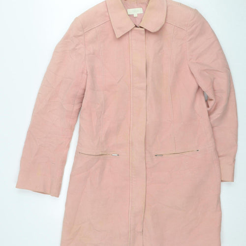 Marks and Spencer Women's Pink Cotton Coat - Size 10