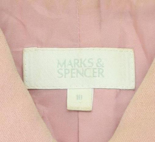 Marks and Spencer Women's Pink Cotton Coat - Size 10