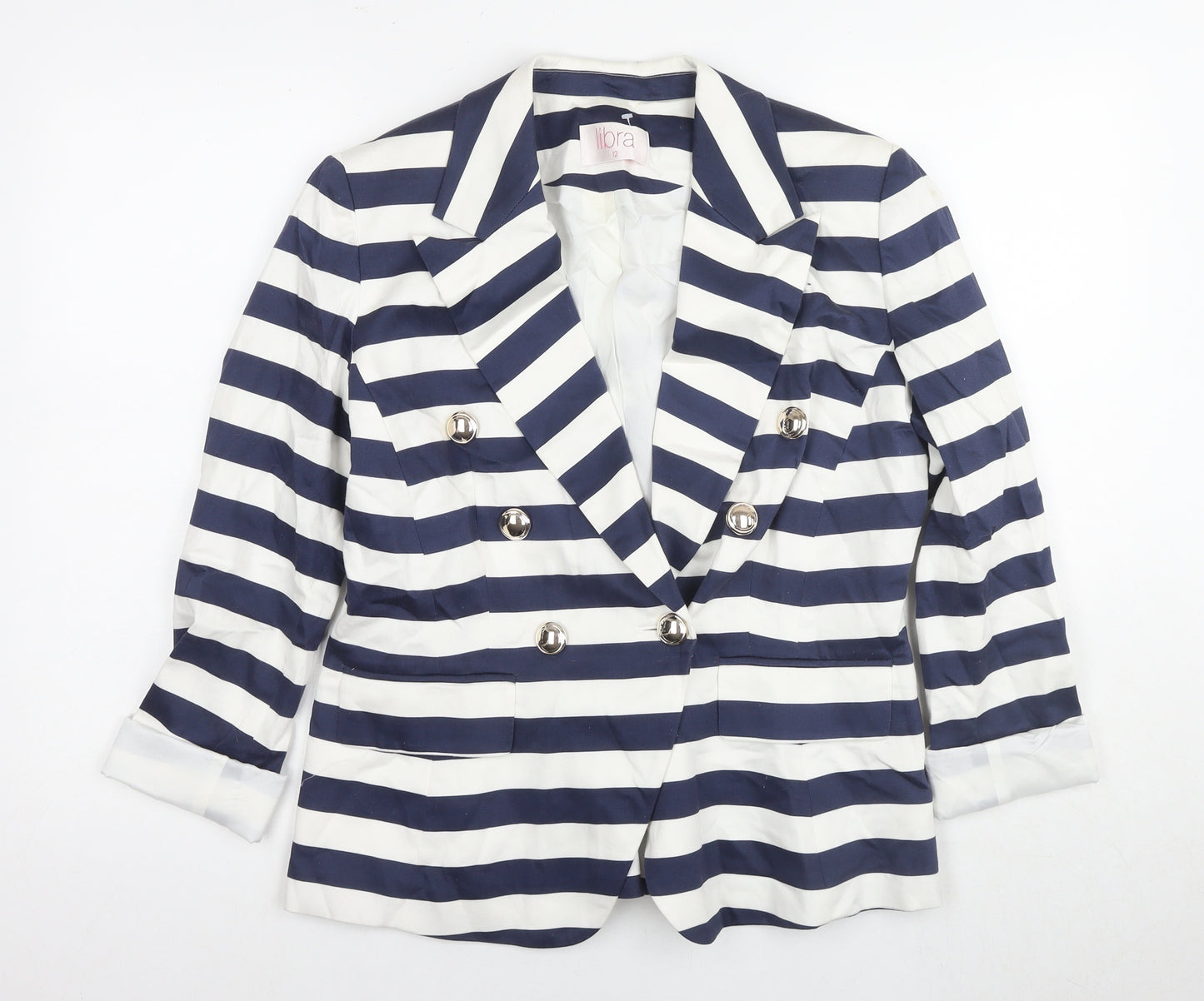 Libra Women's Multicoloured Striped Blazer Size 12