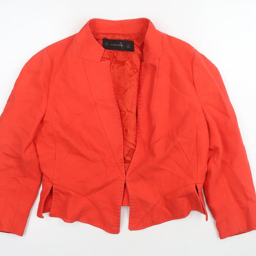 Zara Basic Women's Red Cotton Blazer Size XL Casual