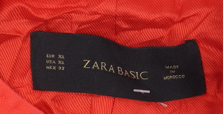 Zara Basic Women's Red Cotton Blazer Size XL Casual