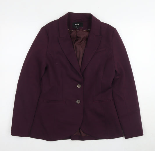 H&M Women's Purple Suit Jacket, Size 8, Elegant Style