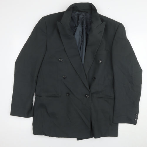 R.S.V.P Men's Black Double-Breasted Blazer, Size 40R
