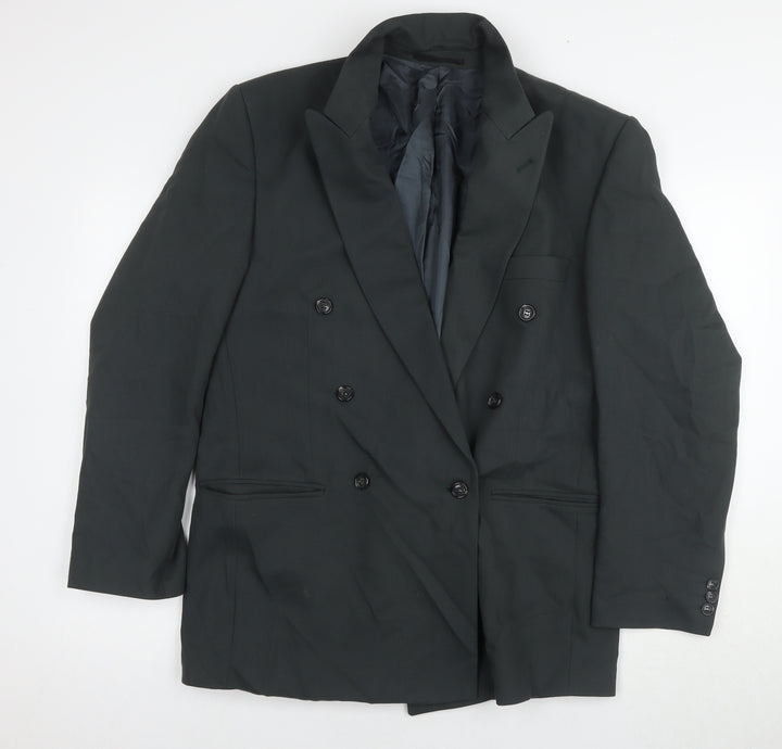 R.S.V.P Men's Black Double-Breasted Blazer, Size 40R