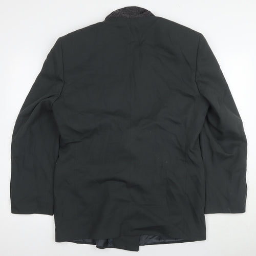 R.S.V.P Men's Black Double-Breasted Blazer, Size 40R