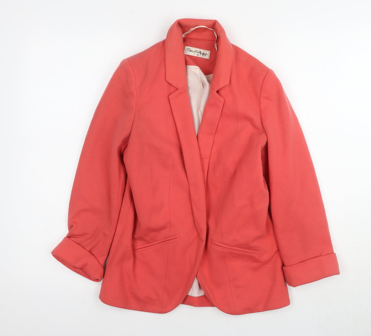 Miss Selfridge Women's Coral Blazer, Size 10, Collared, Excellent