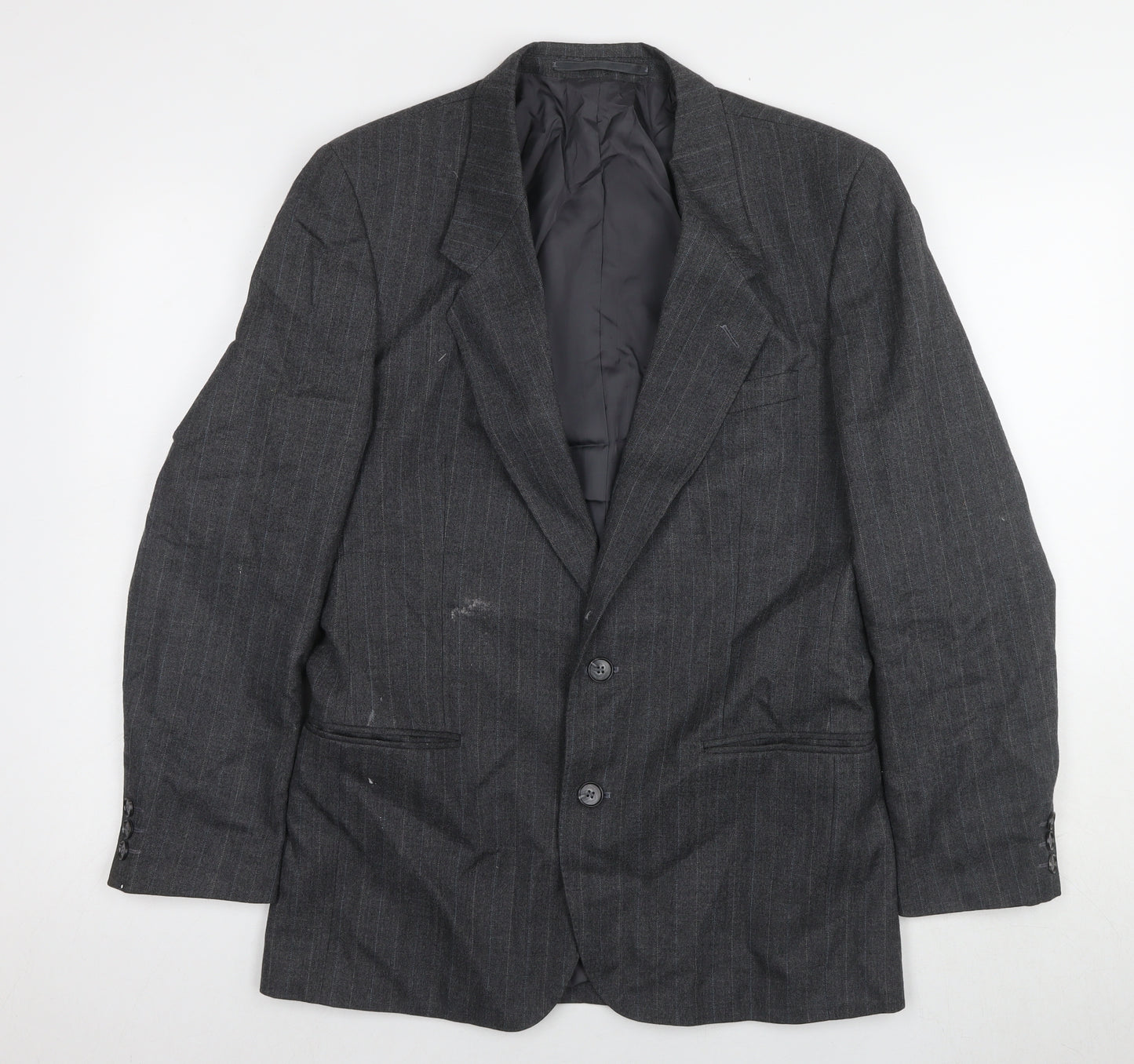 Burton Men's Grey Striped Suit Jacket, Size 36