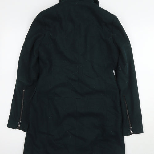 Next Women's Green Wool Blend Biker Coat Size 6