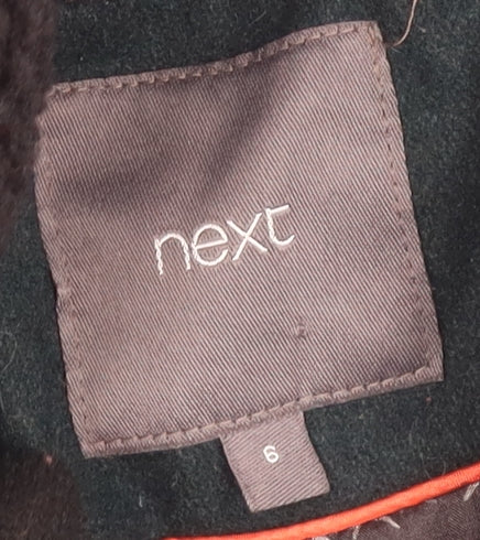 Next Women's Green Wool Blend Biker Coat Size 6
