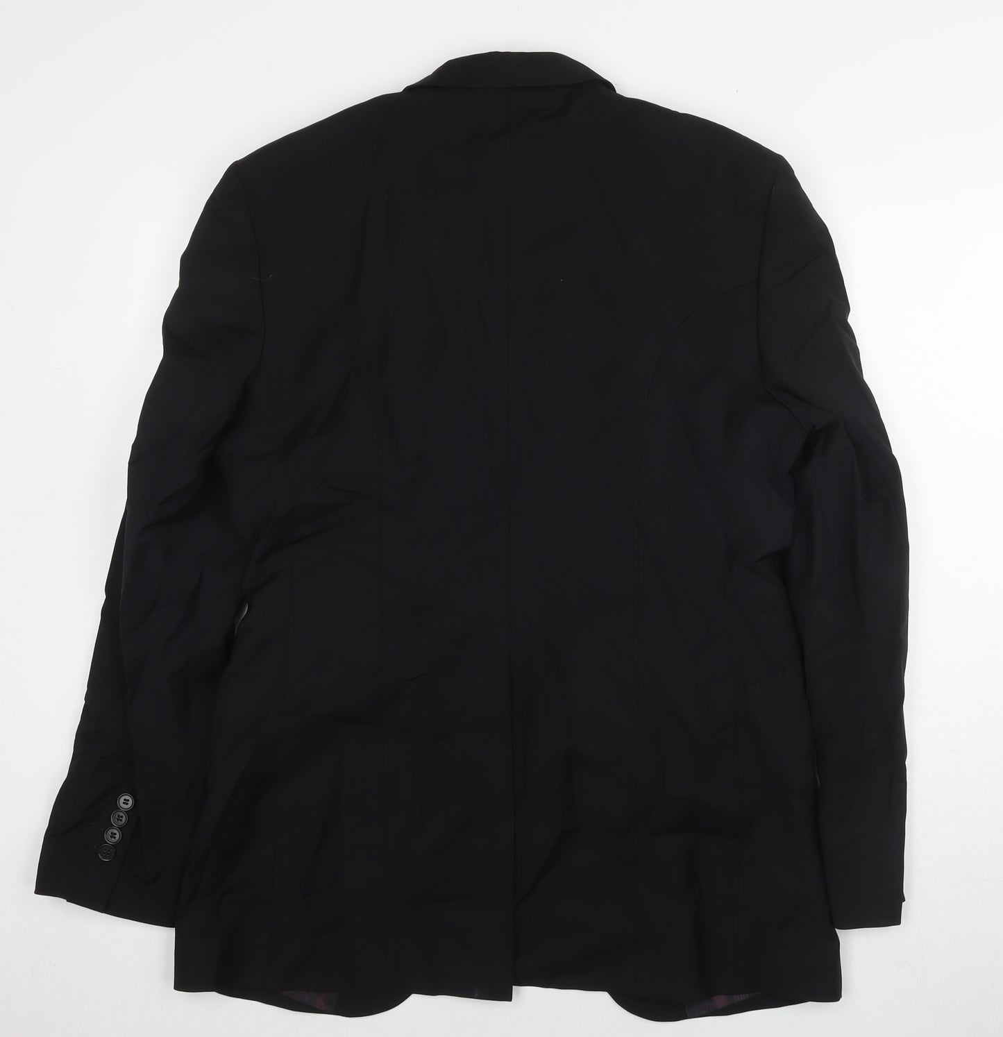 Zara Men's Black Blazer 40 Single-Breasted Wool Blend