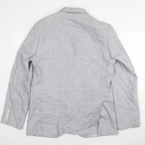 Marks and Spencer Men's Grey Linen Blazer, Size 42L