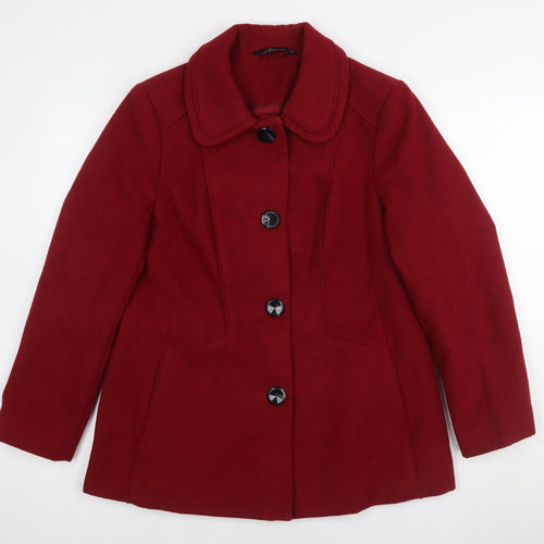 BN Collection Women's Red Mid-Length Coat Size 14