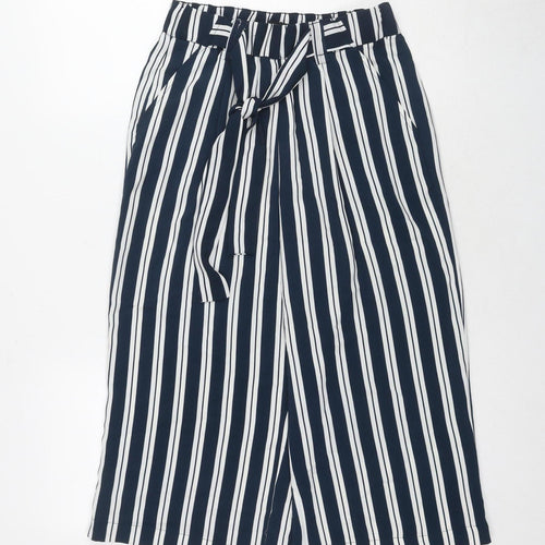 New Look Petite Blue Striped Trousers Women Size 10