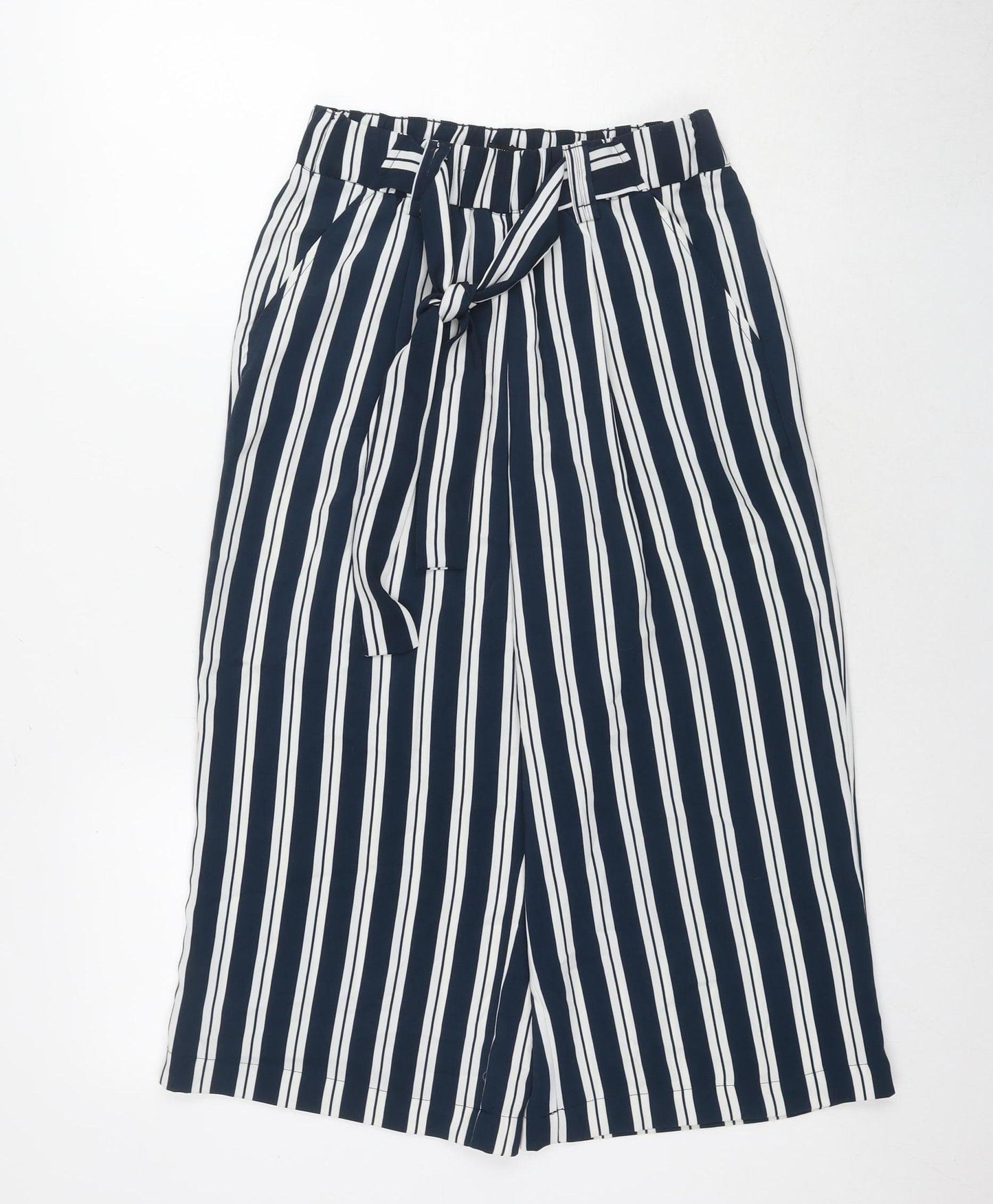 New Look Petite Blue Striped Trousers Women Size 10