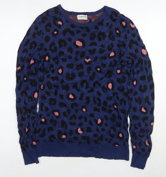 Sugarhill Women's Blue Animal Print Pullover Jumper Size 12