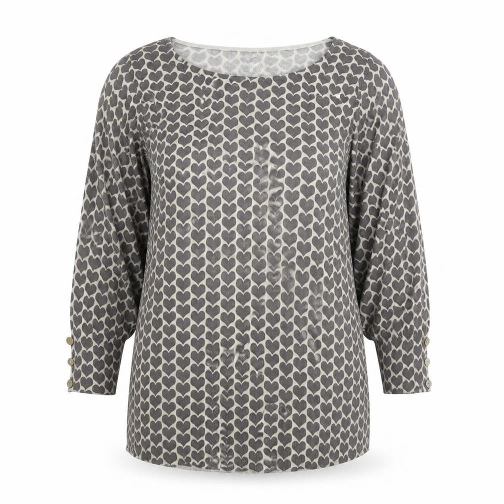 Front view of Next Women's Grey Knit Blouse, size 8