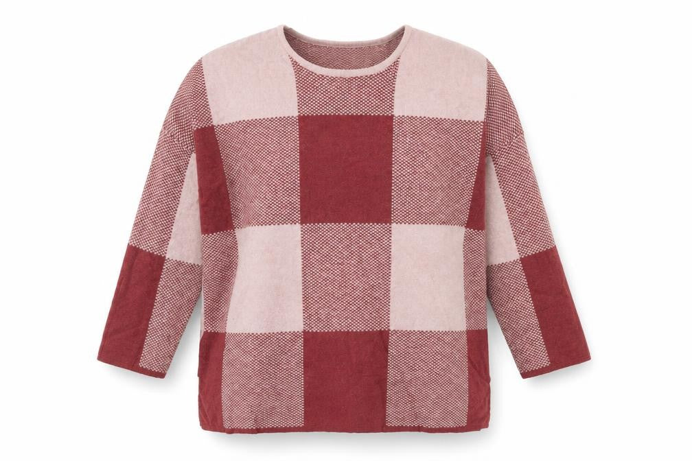 Front view of Max Studio Women’s Multicoloured Check Pullover S