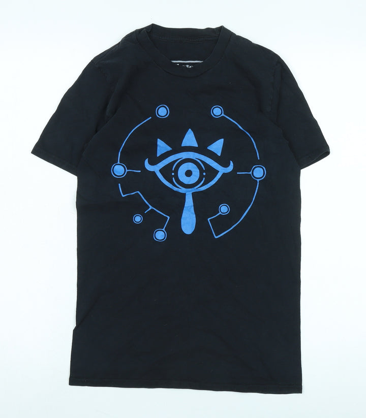 Nintendo Boys Black Graphic T-Shirt, Small, Regular Fit