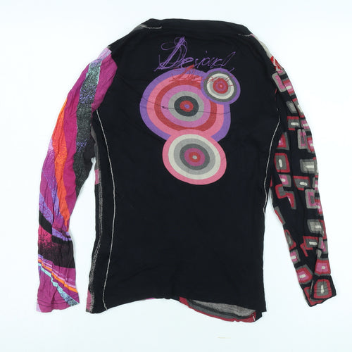 Desigual Women's Top XS Multicoloured Viscose V-Neck