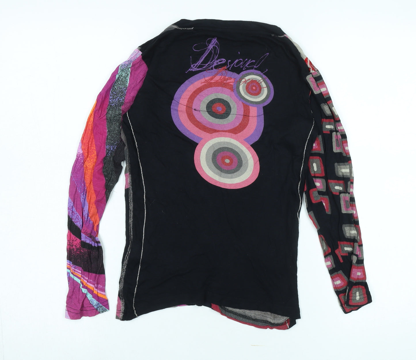 Desigual Women's Top XS Multicoloured Viscose V-Neck