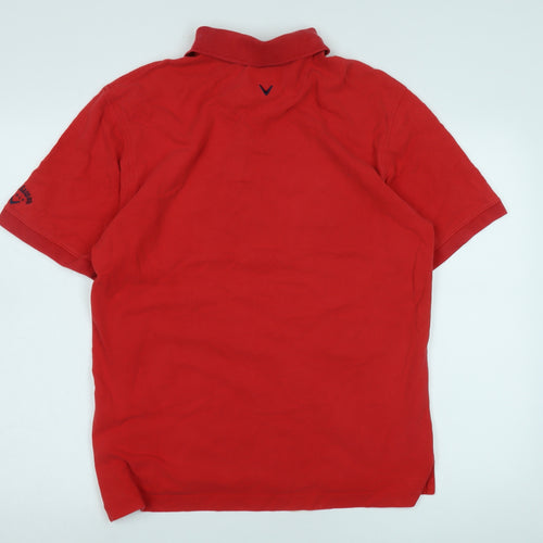 Callaway Men's Red Cotton Golf Polo Shirt S