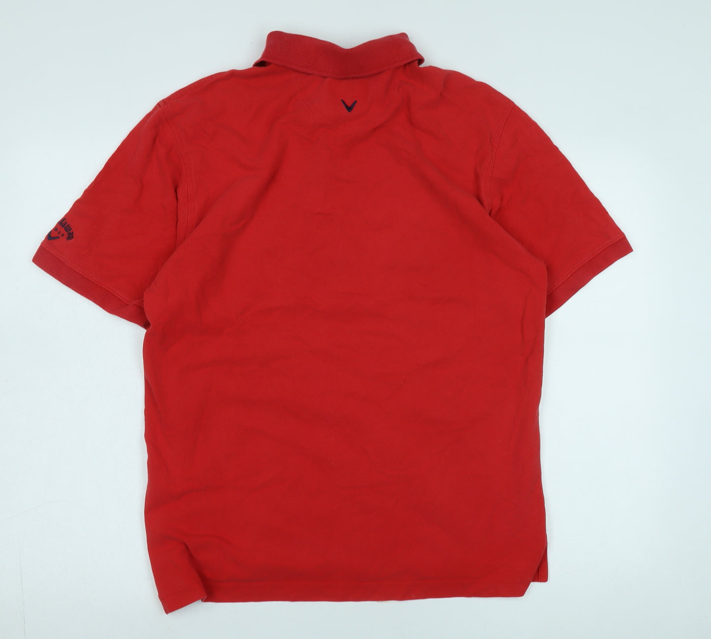 Callaway Men's Red Cotton Golf Polo Shirt S