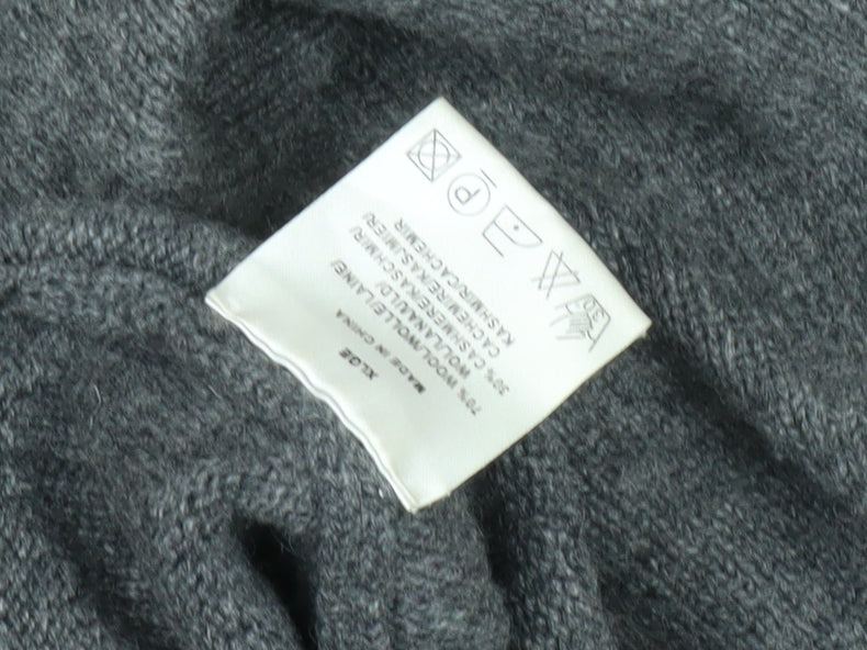 Jaeger Men's Grey Wool Cashmere Roll Neck Jumper XL
