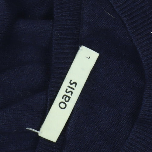 Oasis Women's Black Heart Jumper, L, Cotton Knit Pullover