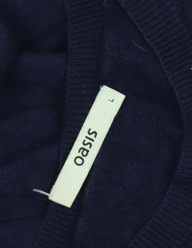 Oasis Women's Black Heart Jumper, L, Cotton Knit Pullover