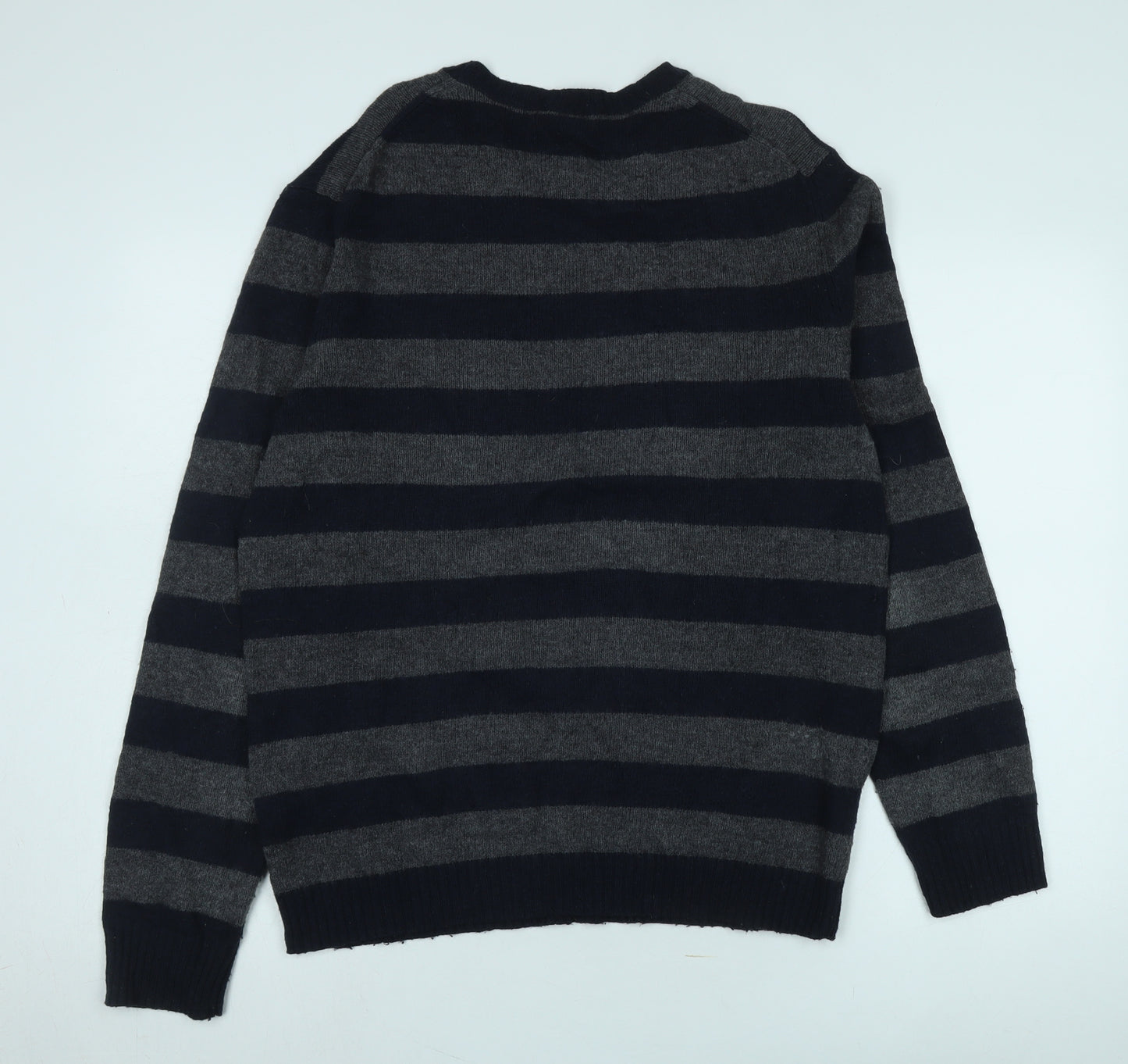 GAP Men's Grey Striped Pullover Jumper M