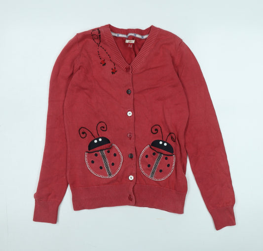 Joe Browns Women's Red Ladybird Cardigan Size 12