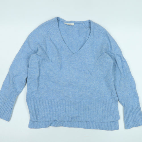 White Stuff Women's Blue Wool Pullover Jumper Size 14