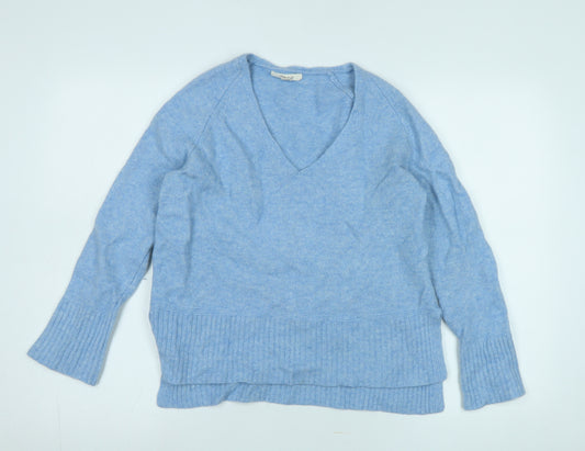 White Stuff Women's Blue Wool Pullover Jumper Size 14