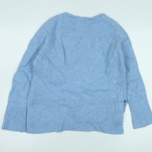 White Stuff Women's Blue Wool Pullover Jumper Size 14