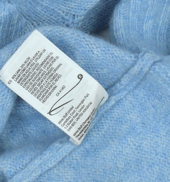 White Stuff Women's Blue Wool Pullover Jumper Size 14