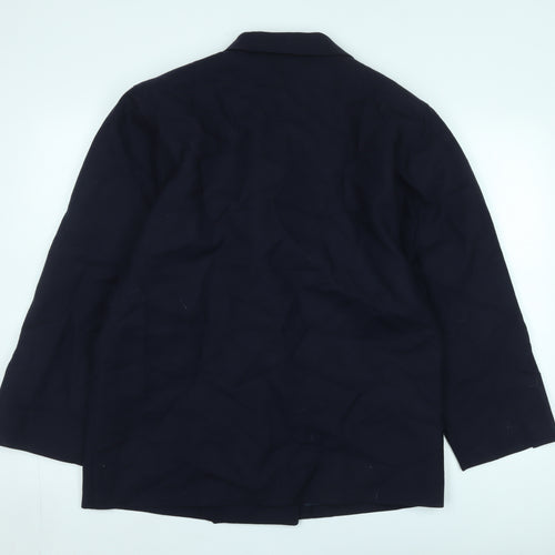 DAKS Women's Blue Wool Blazer Size 12 Classic Style