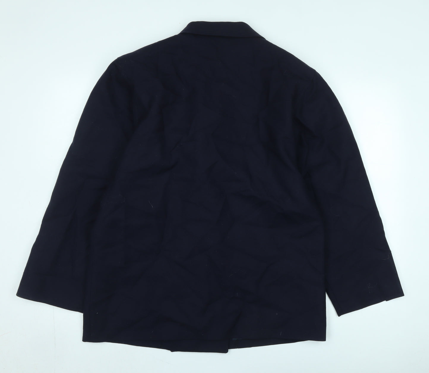 DAKS Women's Blue Wool Blazer Size 12 Classic Style
