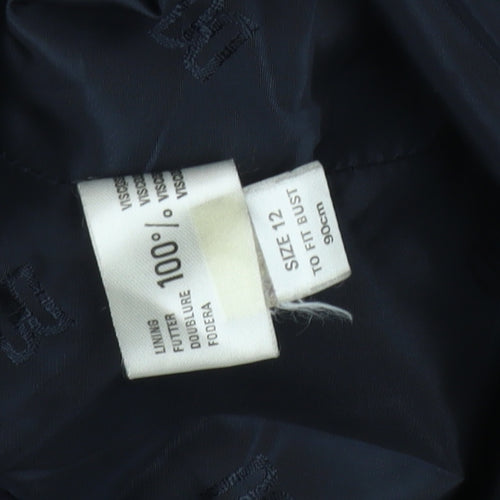 DAKS Women's Blue Wool Blazer Size 12 Classic Style