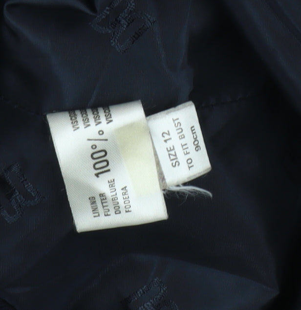 DAKS Women's Blue Wool Blazer Size 12 Classic Style